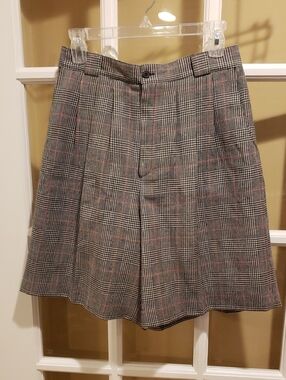 Vtg Field Manor Lined High-Waist Plaid Shorts W/  Check Pattern Size: 10